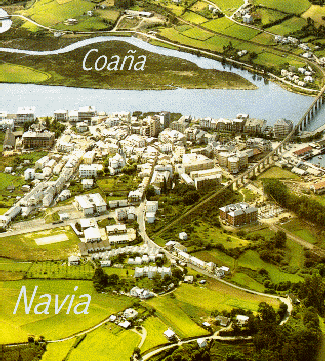 Vista magnifica desde el aire de Navia